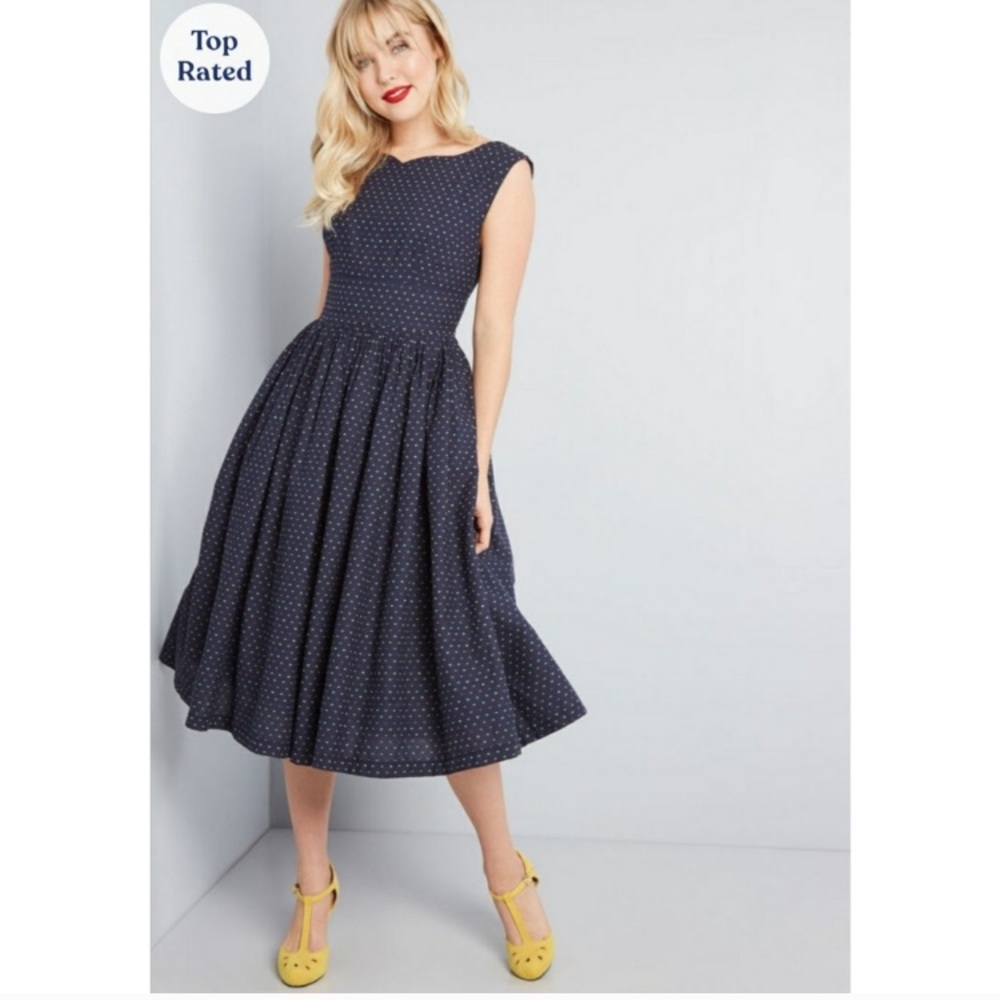 NWOT ModCloth Navy Fit and Flare Dress